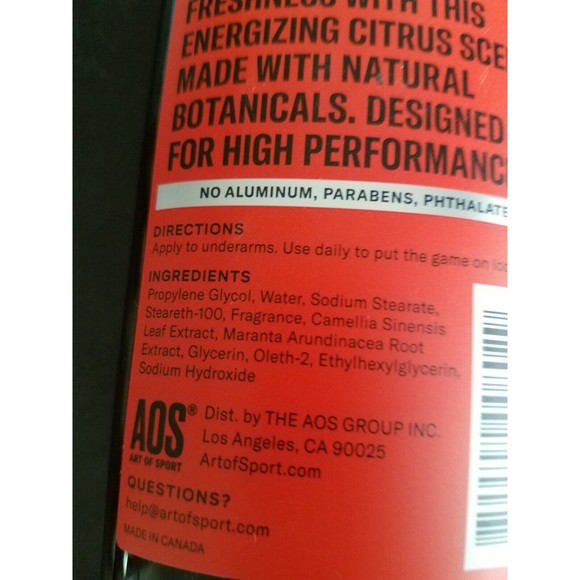 AOS Art Of Sport Grooming Aos Art Of Sport Deodorant Aluminum Free